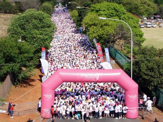 Residents show their support for the fight against breast cancer at the Avon Justine iThemba Walkathon 2013. Photo supplied.